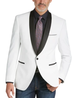 Egara Slim Fit Shawl Lapel Dinner Jacket, White -clothing MW40 11YT 10 EGARA WHITE ALT6
