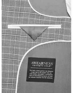 Awearness Kenneth Cole Gray Plaid Slim Fit Sport Coat -clothing MW40 14GZ 64 AWEARNESS KENNETH COLE GRAY PLAID ALT2
