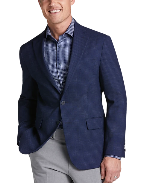 Awearness Kenneth Cole AWEAR-TECH Slim Fit Sport Coat, Navy Check 1 Awearness Kenneth Cole AWEAR-TECH Slim Fit Sport Coat, Navy Check