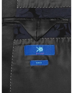 Egara Slim Fit Peak Lapel Dinner Jacket, Midnight Floral Jacquard -clothing MW40 15NK 71 EGARA MIDNIGHT ALT2