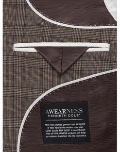 Awearness Kenneth Cole Modern Fit Sport Coat, Tan Plaid -clothing MW40 15TA 65 AWEARNESS KENNETH COLE TAN GLEND PLAID ALT2