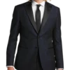 Egara Slim Fit Satin Peak Lapel Dinner Jacket, Dark Blue Patterned