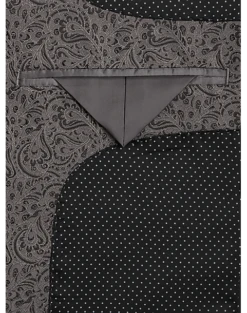 Egara Slim Fit Notch Lapel Dinner Jacket, Gray Paisley -clothing MW40 160R 74 EGARA GRAY PAISLEY ALT2