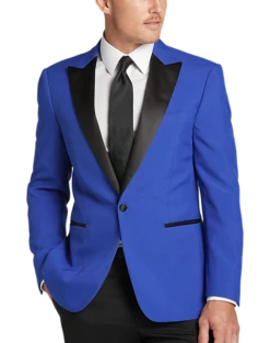 Egara Slim Fit Peak Lapel Dinner Jacket, Blue