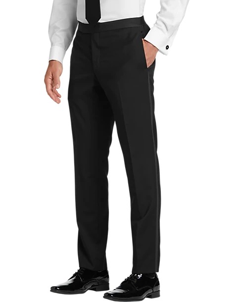 BLACK By Vera Wang Slim Fit Tuxedo Pants, Black - Image 2