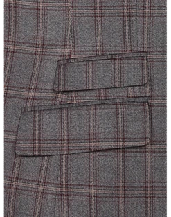 Egara Skinny Fit Suit Separates Coat, Wine Windowpane -clothing MW40 3VNL 60 EGARA ORANGE WINE WINDOWPANE ALT4