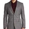 Egara Skinny Fit Suit Separates Coat, Wine Windowpane