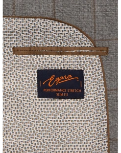 Egara Skinny Fit Suit Separates Coat, Taupe Windowpane -clothing MW40 3VNW 69 EGARA ORANGE TAUPE WINDOWPANE ALT3