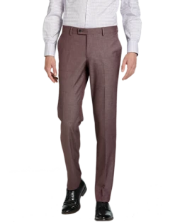 Egara Suit Separates Skinny Fit Dress Pants, Light Burgundy Twill