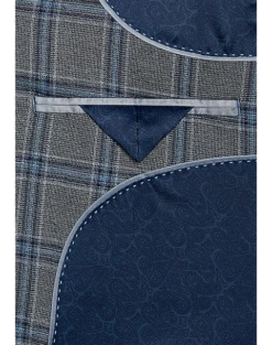 Egara Skinny Fit Suit Separates Coat, Gray Plaid -clothing MW40 3X20 64 EGARA GRAY PLAID ALT2