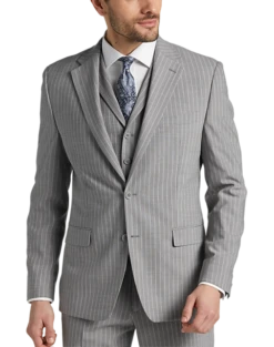 Michael Strahan Classic Fit Suit Gray Stripe -clothing MW40 3X9W 34 MICHAEL STRAHAN GRAY STRIPE ALT6