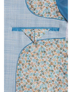 Egara Skinny Fit Suit Separates Coat, Light Blue Plaid -clothing MW40 3XGM 15 EGARA ORANGE LT BLUE PLAID ALT2