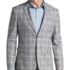 Egara Skinny Fit Suit Separates Coat, Gray & Blue Plaid
