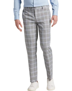 Egara Skinny Fit Suit Separates Pants, Orange & Blue Plaid