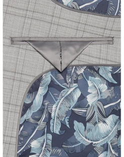 Egara Skinny Fit Suit Separates Coat, Orange & Gray Windowpane -clothing MW40 3XHC 64 EGARA ORANGE LT GRAY WINDOWPANE ALT2