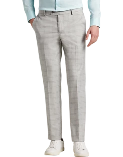 Egara Skinny Fit Suit Separates Pants, Orange & Gray Windowpane