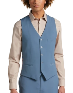 Paisley & Gray Slim Fit Suit Separates Vest Slate Blue