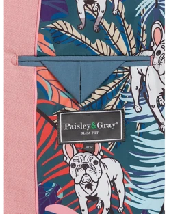 Paisley & Gray Slim Fit Suit Separates, Pink Carnation -clothing MW40 3XK0 45 PAISLEY GRAY PINK CARNATION ALT3