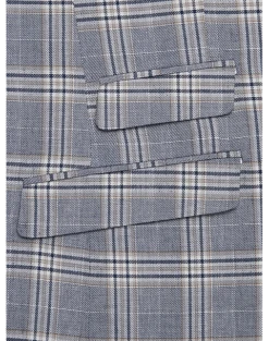 Paisley & Gray Slim Fit Suit Separates Coat, Blue & Beige Check -clothing MW40 3XKR 67 PAISLEY GRAY BLUE BEIGE CHECK ALT4