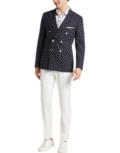 Paisley & Gray Slim Fit Suit Separates Coat, Navy With White Polka Dots -clothing MW40 3XLU 27 PAISLEY GRAY NAVY WHITE POKA DOTS ALT5