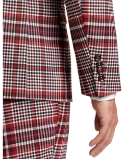 Paisley & Gray Slim Fit Suit Separates Coat, Pink Plaid -clothing MW40 3XMF 60 PAISLEY GRAY PINK PLAID ALT2