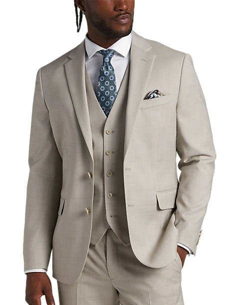 JOE Joseph Abboud Slim Fit Suit Separates Coat, Tan Sharkskin 3 JOE Joseph Abboud Slim Fit Suit Separates Coat, Tan Sharkskin - Image 3