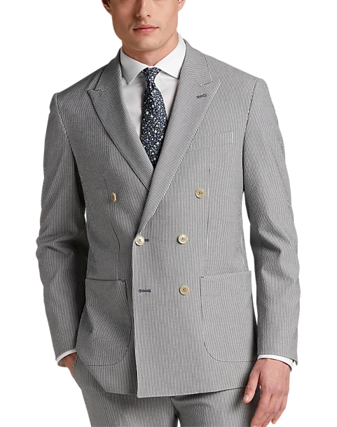 JOE Joseph Abboud Slim Fit Suit Separates Coat, Navy Seersucker 1 JOE Joseph Abboud Slim Fit Suit Separates Coat, Navy Seersucker