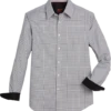 Egara Slim Fit Sport Shirt, Black & White Houndstooth