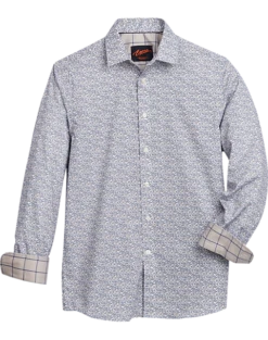 Egara Slim Fit Spread Collar Sport Shirt, Navy Berries