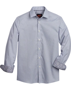 Egara Slim Fit Sport Shirt, Blue Tie Print