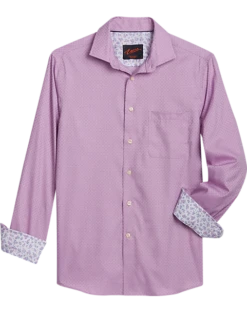 Egara Slim Fit Sport Shirt, Berry Dice Dobby