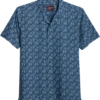Egara Slim Fit Short Sleeve Sport Shirt, Navy Fern