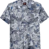Egara Slim Fit Short Sleeve Sport Shirt, Blue Floral