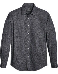 Awearness Kenneth Cole Slim Fit Sport Shirt, Black Stealth