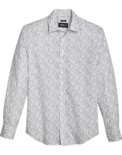 Awearness Kenneth Cole Slim Fit Sport Shirt, Black & White Matrix