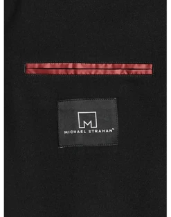 Michael Strahan Modern Fit Notch Lapel Crepe Knit Soft Jacket, Black -clothing MW40 6NG4 02 MICHAEL STRAHAN BLACK ALT2