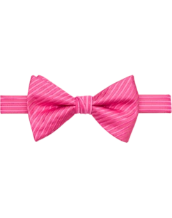 Egara Pre-Tied Bow Tie, Fuchsia Stripe