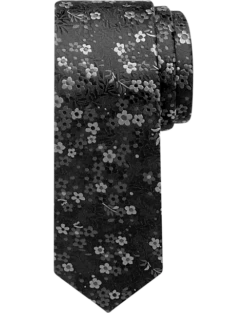 Egara Skinny Tie, Black Floral