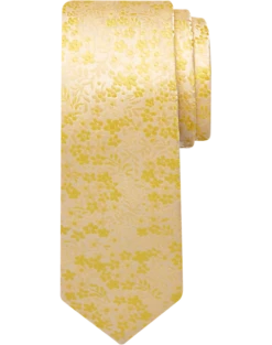 Egara Skinny Tie, Yellow Floral