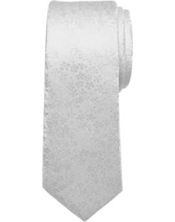 Egara Skinny Tie, White Floral