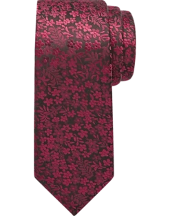 Egara Skinny Tie, Wine Floral
