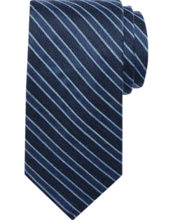 Egara Skinny Tie, Navy Stripe
