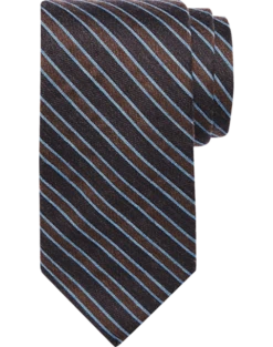 Egara Skinny Tie, Brown Stripe