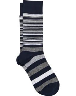 Egara Socks, Navy Blue & Gray Stripes