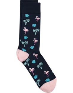 Egara Socks, Navy Flamingo