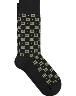Egara Black Floral Medallion Socks, 1 Pair