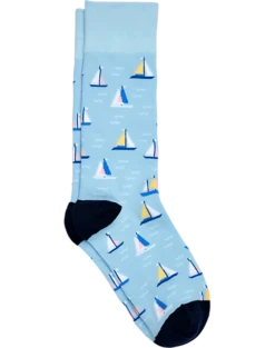 Egara Socks, Light Blue Sailboats