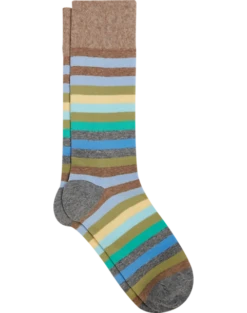 Egara Socks, Heathered Tan Stripes