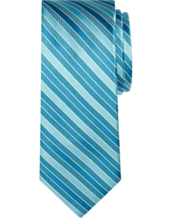 Egara Narrow Tie, Teal Stripe