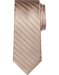 Egara Narrow Tie, Tan Stripe